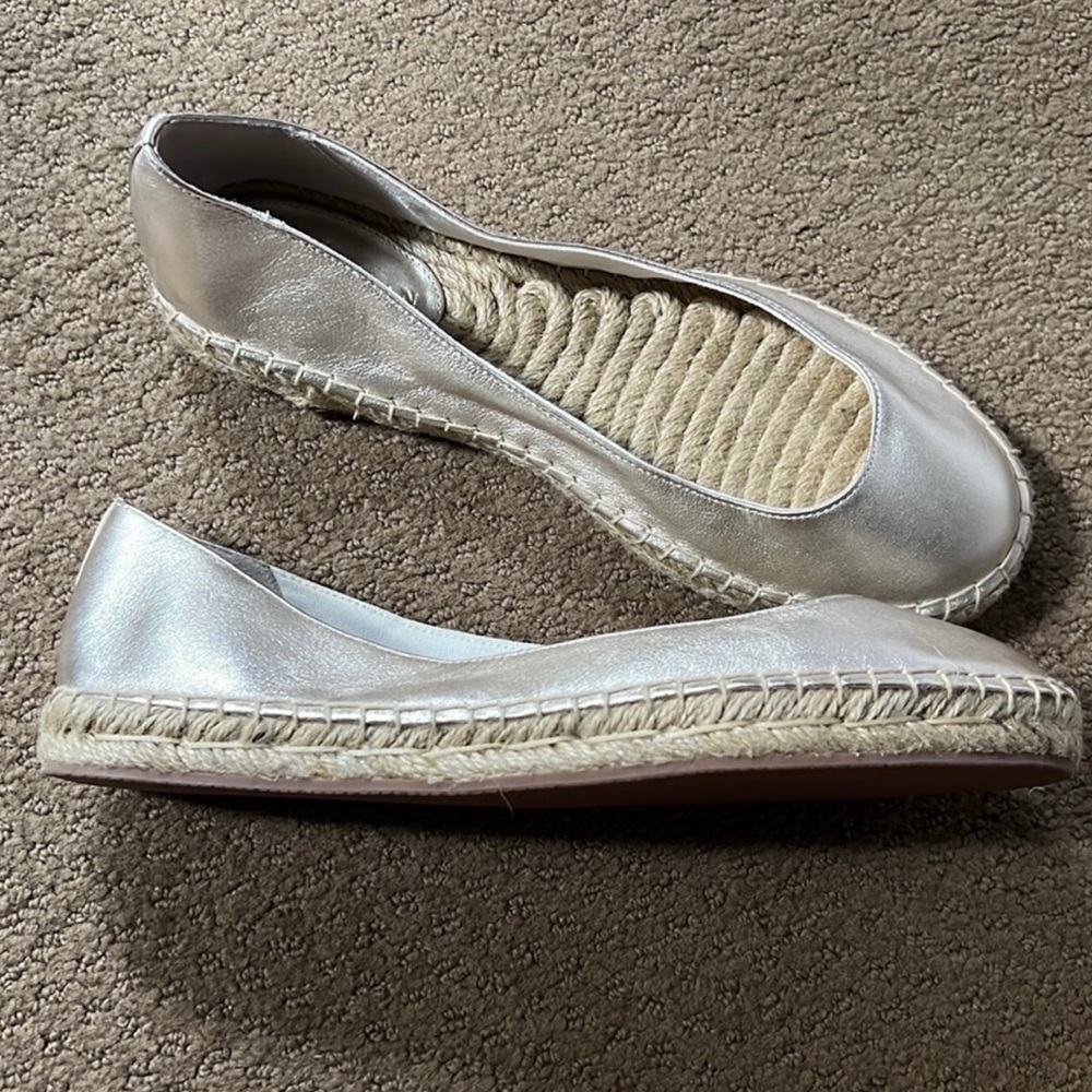 Cole Haan size 8 gold espadrille flat.